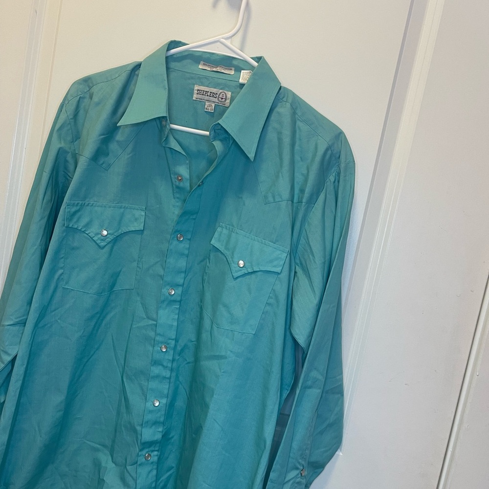 Sheplers Turquoise Western Shirt